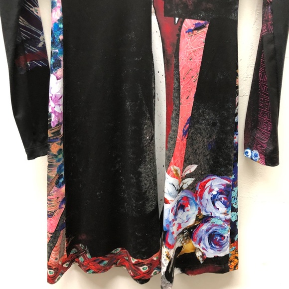 Clover Canyon Abstract Peacock Print Long Sleeve Mini Dress Size S - Picture 11 of 11